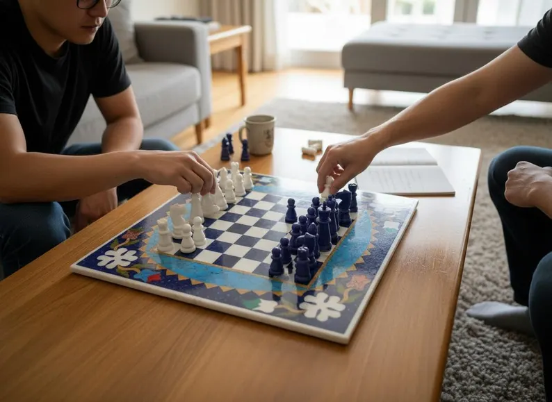 Luxury Lapis Lazuli Chess Set – Handmade Stone Board with Blue Gemstone Pieces - Image 5