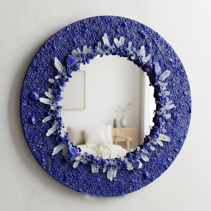 Handmade lapis lazuli wall mirror luxury home decor
