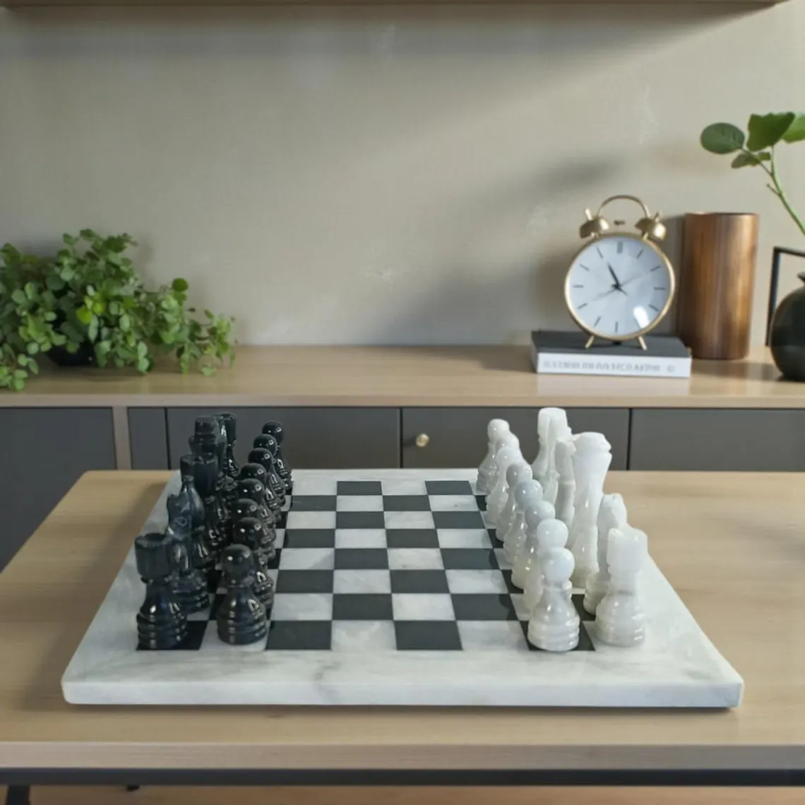 Handcrafted Marble Chess Set | Natural Stone Board & Pieces | Premium Gift - Image 4