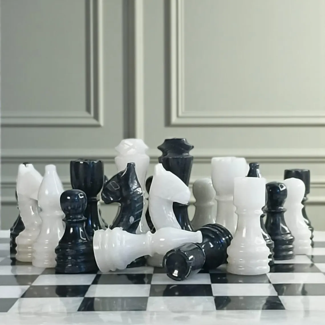 Handcrafted Marble Chess Set | Natural Stone Board & Pieces | Premium Gift - Image 2