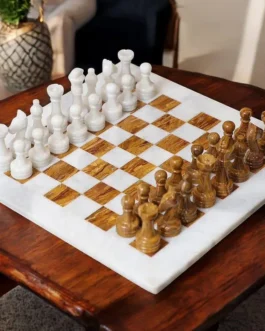 Handcrafted Luxury Chess | Weighted Marble Stone Pieces & Elegant Board