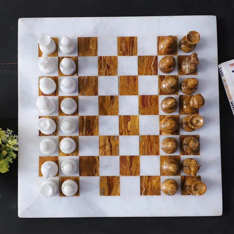 Handcrafted Luxury Chess | Weighted Marble Stone Pieces & Elegant Board - Image 5