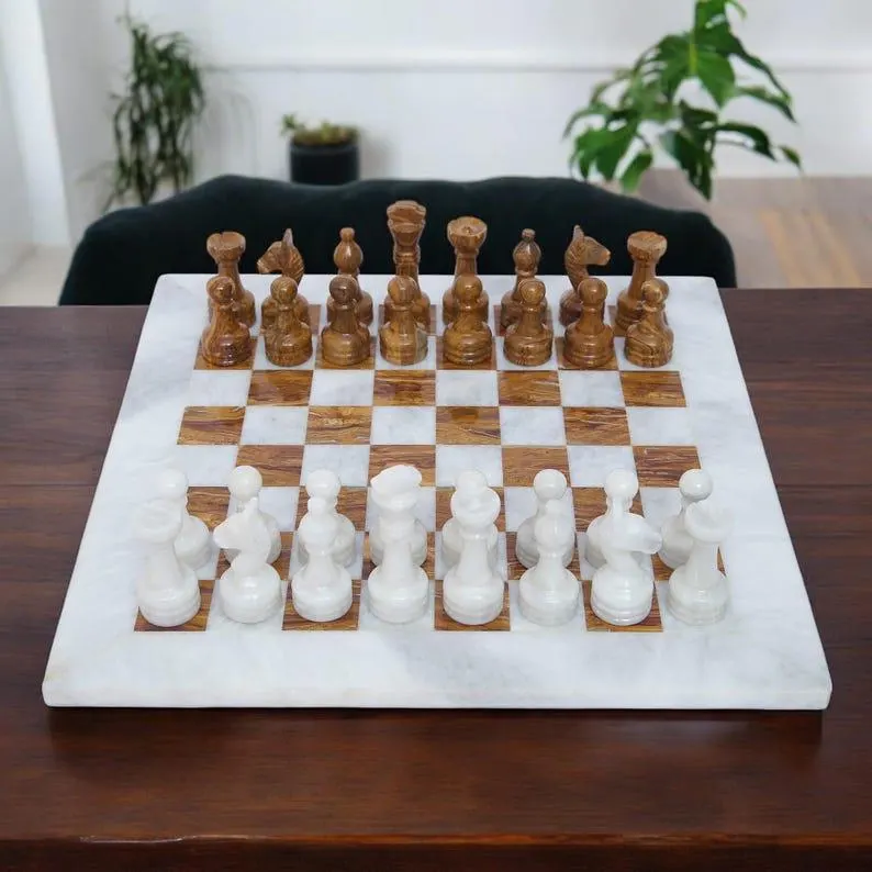 Handcrafted Luxury Chess | Weighted Marble Stone Pieces & Elegant Board - Image 4