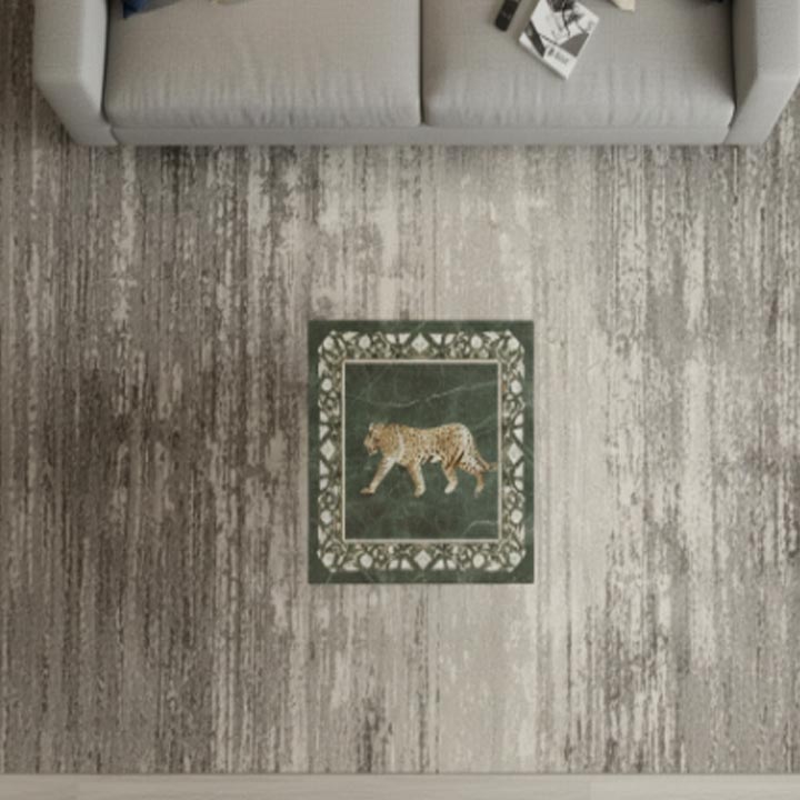 Green Marble Tiger Inlay Coffee Table β Handmade Gemstone Art - Image 5