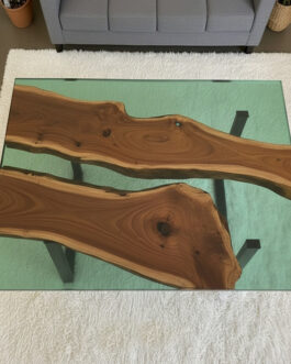 Modern Clear Epoxy Coffee Table – Transparent Resin Center Table