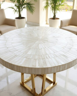 Natural Selenite Stone Center Table | Premium Handmade Crystal Furniture