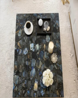 Natural Labradorite Gemstone Coffee Table | Exclusive Handcrafted Furniture