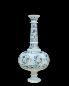 Handcrafted Floral Marble Inlay Vase | Premium Home & Office Decor