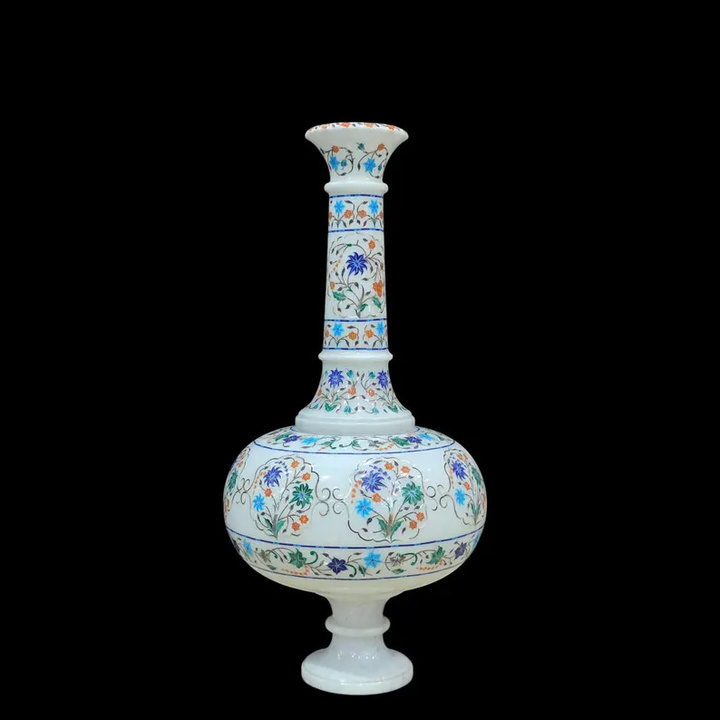 Handcrafted Floral Marble Inlay Vase | Premium Home & Office Decor - Image 2