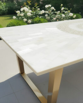 Natural Selenite Stone Center Table | Luxury Semi-Precious Crystal Table