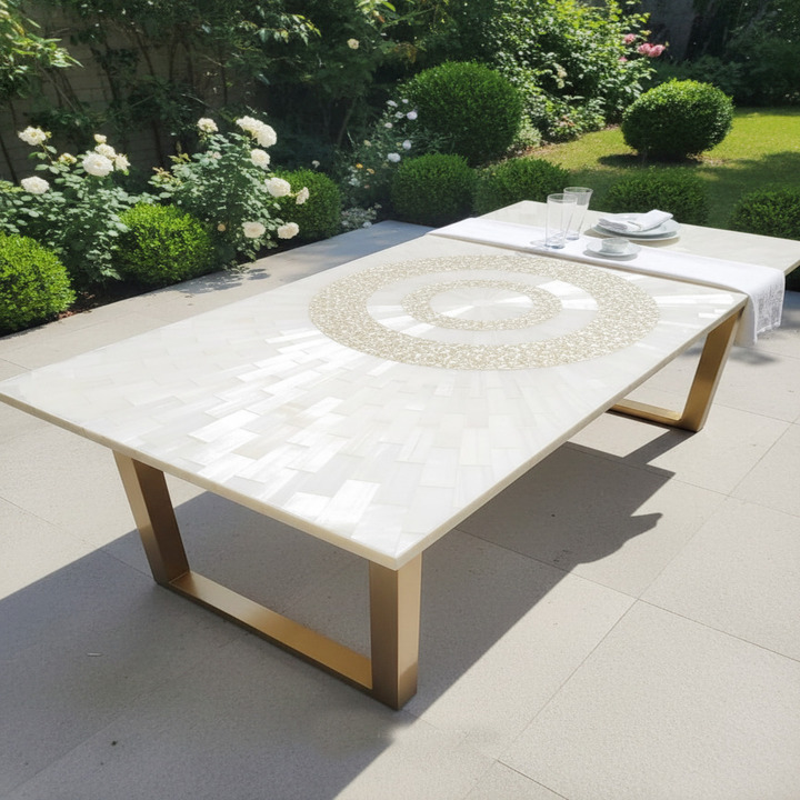 Natural selenite stone center table luxury semi-precious crystal furniture