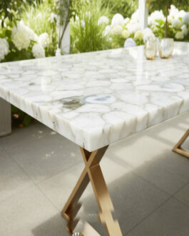 Handcrafted Quartz Gemstone Coffee Table | Premium Stone Furniture