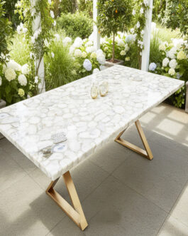 Handcrafted Quartz Gemstone Coffee Table | Premium Stone Furniture