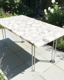 Luxury Quartz Gemstone Table | Natural Crystal Handmade Design