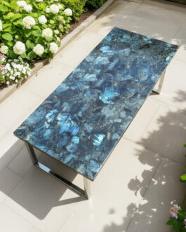 Contemporary Labradorite Coffee Table | High-End Stone Furniture