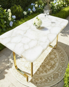Natural Quartz Gemstone Coffee Table | Luxury Sofa & Center Table
