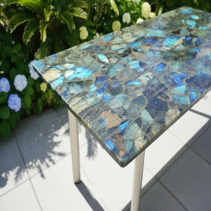 Polished Labradorite Center Table | Luxury Statement Living Room Table - Image 2