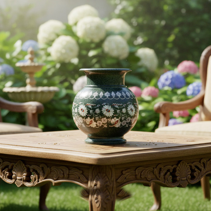 Premium Black Marble Floral Vase | Handcrafted Inlay Home Accent - Image 2