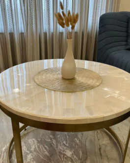 Elegant Selenite Crystal Center Table | Luxury Handmade Interior Furniture