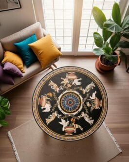 Shop Handmade Black Marble Coffee Table | Luxury Floral Inlay Design