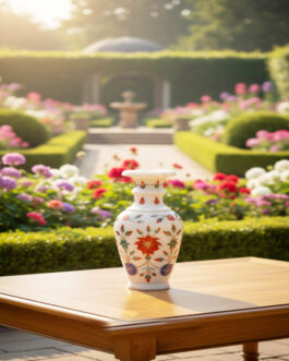 Traditional Pietra Dura White Marble Vase – Handmade Floral Art Decor