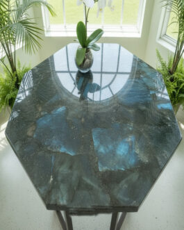 Labradorite Coffee Table | Luxury Handcrafted Semi-Precious Stone Furniture