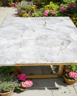 Quartz Crystal Stone Coffee Table | Luxury Handmade Furniture