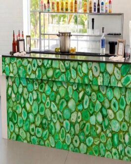 Artisan Green Agate Crystal Countertop | Statement Semi-Precious Stone Surface
