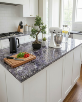 5. Handcrafted Amethyst Stone Countertop | Natural Crystal Slab for Kitchen & Bar