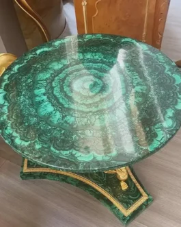 Luxury Malachite Table | Handmade Green Stone Home Furniture