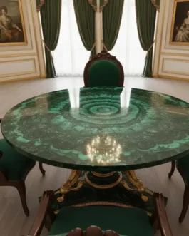 Luxury Malachite Table | Handmade Green Stone Home Furniture