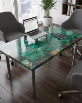 Malachite Dining Table | Luxury Green Malachite Stone Furniture