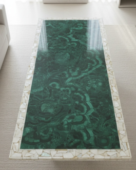 Malachite Table Top | Custom Green Malachite Surface for Furniture