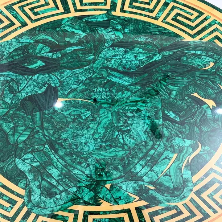 Malachite Versace Table Top | Custom Green Malachite Surface for Furniture - Image 4