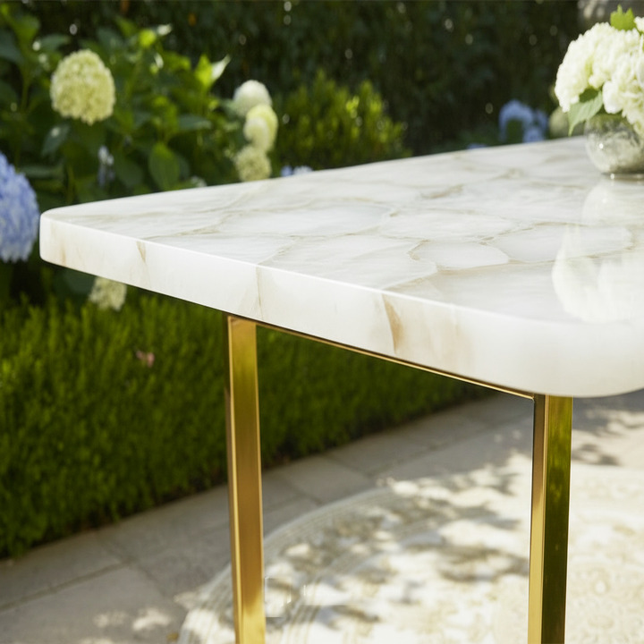 Handcrafted Quartz Stone Table | Coffee Table, Sofa Table & Center Table - Image 4