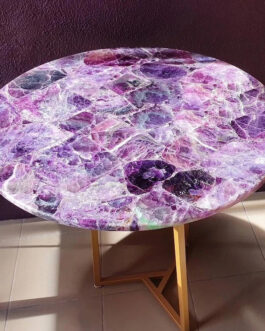 Purple Amethyst Crystal Coffee Table | Natural Amethyst Stone Table Top