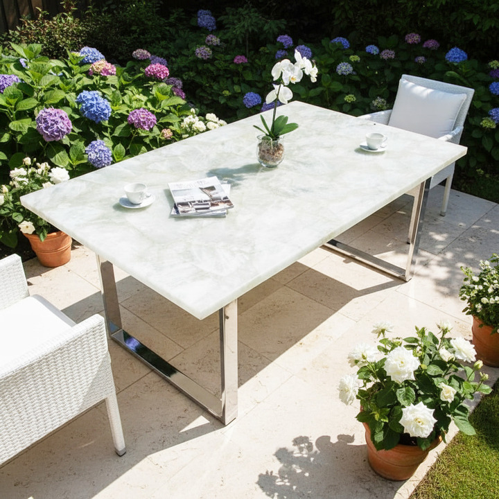 Handcrafted Crystal Quartz Coffee Table | Premium Stone Furniture - Image 3