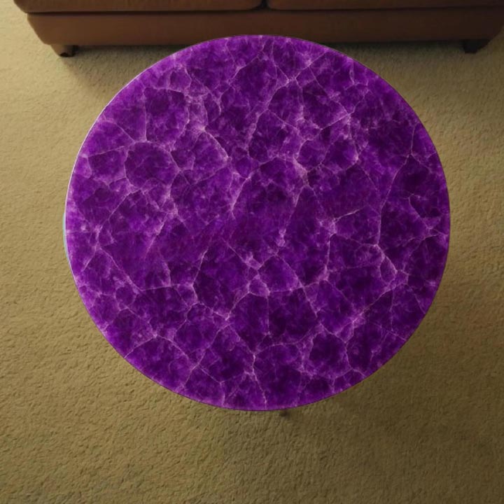 Handcrafted Amethyst Coffee Table | Natural Crystal Stone Luxury Center Table - Image 2