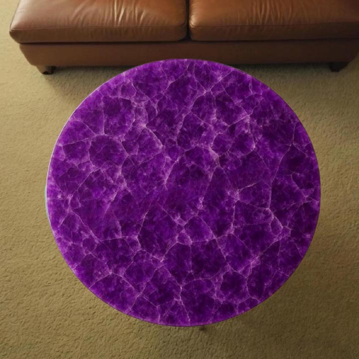Handcrafted Amethyst Coffee Table | Natural Crystal Stone Luxury Center Table - Image 4