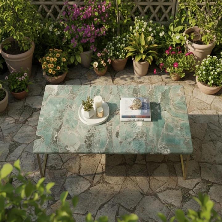 Amazonite Stone Table – Handcrafted Natural Gemstone Luxury Furniture - Image 2