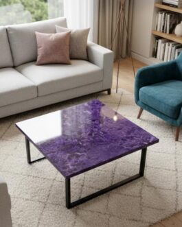 Amethyst Stone Coffee Table | Natural Gemstone Handmade Furniture