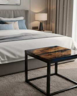 Handcrafted Clear Epoxy Resin Coffee Table | Square Modern Center Table