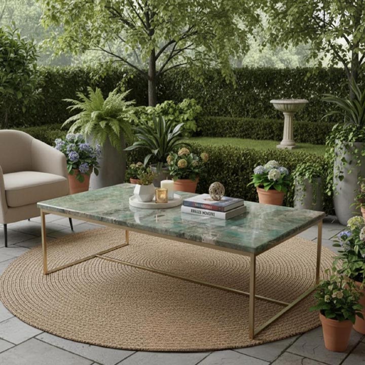 Amazonite Stone Table – Handcrafted Natural Gemstone Luxury Furniture - Image 4