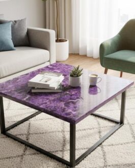 Amethyst Stone Coffee Table | Natural Gemstone Handmade Furniture