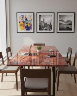 Red Jasper Stone Table – Handcrafted Natural Gemstone Luxury Furniture
