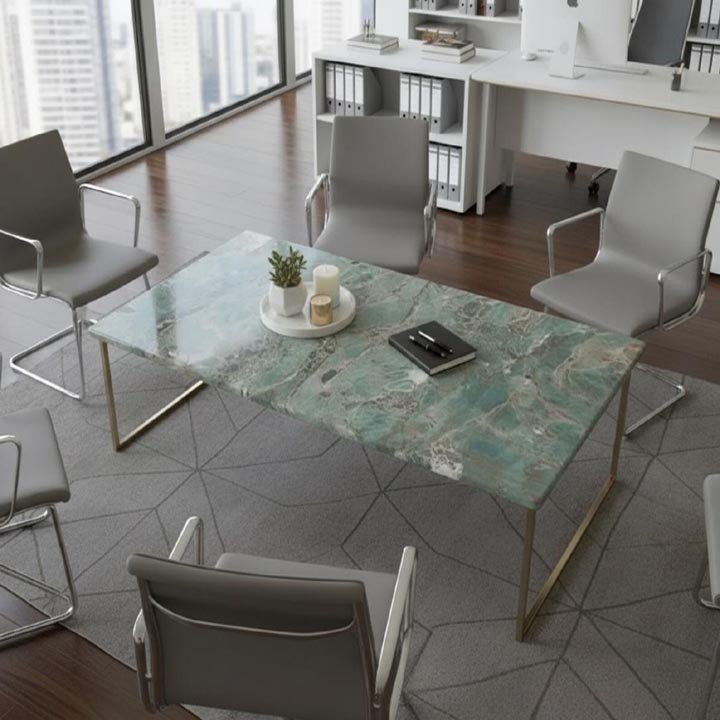 Amazonite stone table handmade luxury gemstone furniture USA