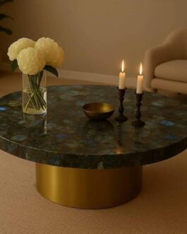 Natural Labradorite Gemstone Coffee Table | Exclusive Handcrafted Furniture