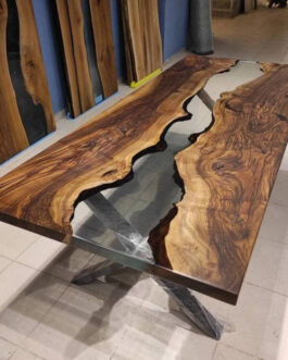 Clear Epoxy Coffee Table – Handcrafted Transparent Resin Table