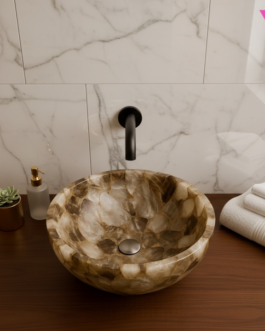 Smoky Quartz Gemstone Sink | Exotic Luxury Wash Basin