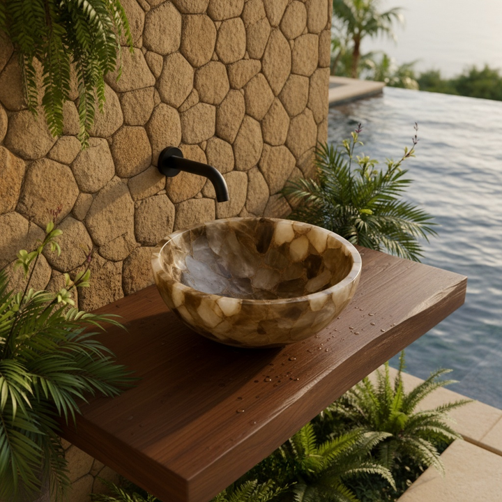 Smoky Quartz Gemstone Sink | Exotic Luxury Wash Basin - Image 4